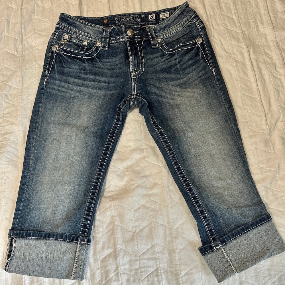 Miss Me Dark Wash Capri Jeans